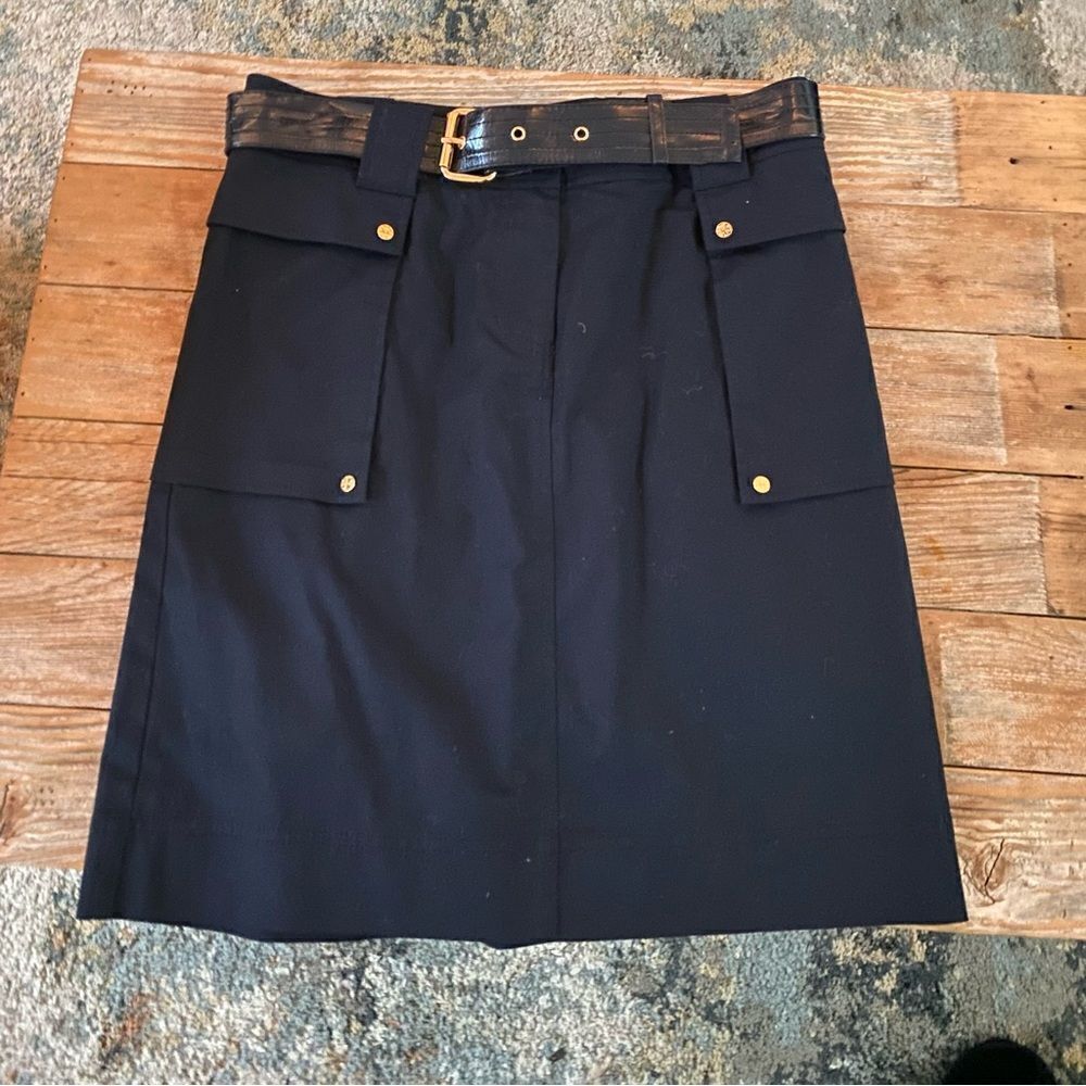 Tory Burch navy blue pencil belted skirt - Picture 5 of 5